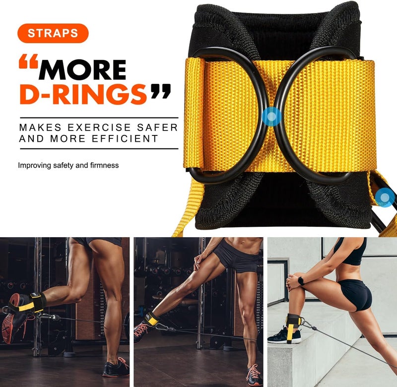 HPYGN Ankle Strap for Cable Machine, Padded Ankle Straps for Cable Machine Kickbacks, Glute Workouts, Leg Extensions, Curls, Booty Hip Abductors Exercise, Adjustable Comfort Ankle Cuff for Gym - Image 3